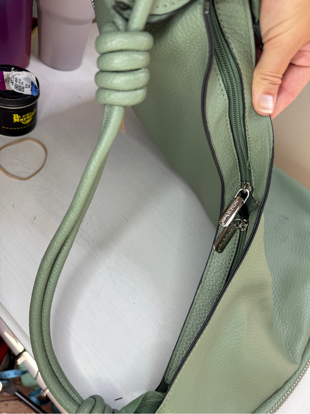 Montana West Slouchy Shoulder Bag Knotted Hobo Bag Green - Picture 10 of 15